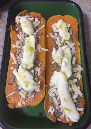 Una foto de Zapallo relleno c/ carne picada