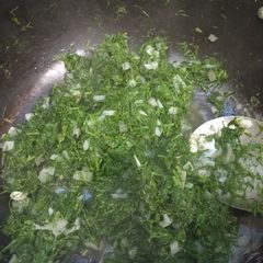 Soy or dill leaves sabji with peanuts A picture of Soy or dill leaves sabji with peanuts.