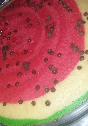 عکسی از دستور کیک یلدایی هندوانه
