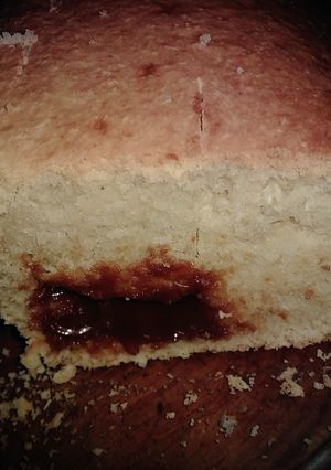 Una foto de Budín de coco con ♥️de dulce de leche!
