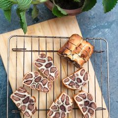 A picture of Leopard print choco vanilla bread.