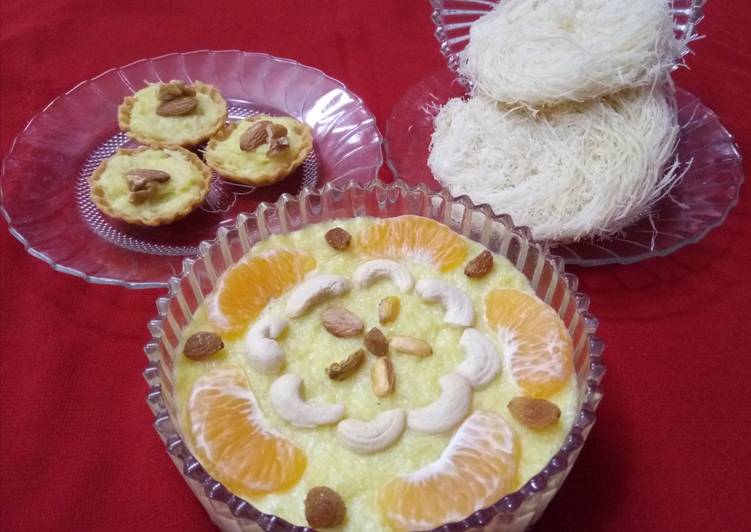 How to Prepare Homemade Kesar-feniyan-tarts/pudding