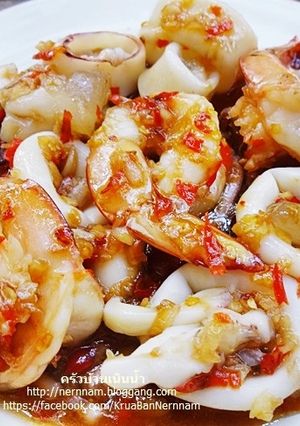 รูปของ กุ้งหมึกผัดพริกกระเทียม