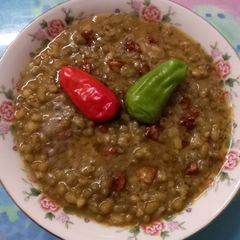 A picture of Sabat moong dal.