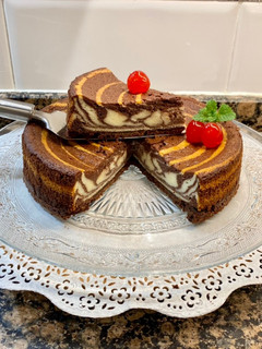Una foto de Pastel de queso y chocolate