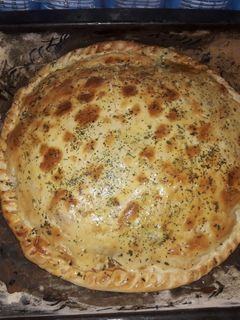 Una foto de Tarta de jamón y queso fácil