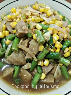Foto resep Tumis buncis jagung bakso