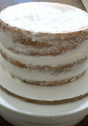 A picture of Naked vanilla cake.