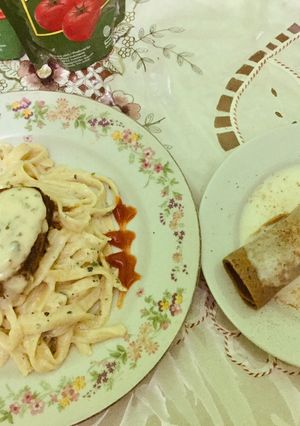 Foto resep Fetucini carbonara with tuna panggang