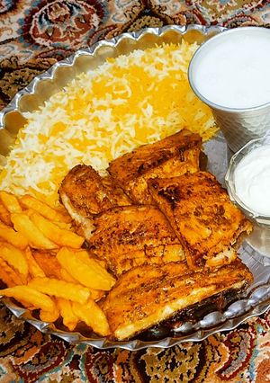 عکسی از دستور ماهی قزل‌آلا با سماق