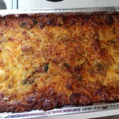 A picture of Patricia's love up on me lasagna.