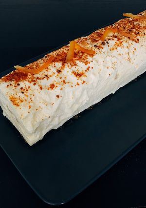 Une photo de Bûche tiramisu orange et pain d’épices