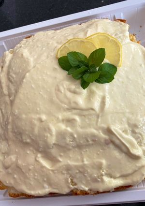 Una foto de Panqué con crema de queso y limoncello