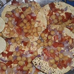 Chana masala papad A picture of Chana masala papad.