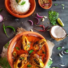 A picture of Malabar Fish Curry with Spiced Coconut Milk Extraction.