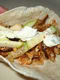 Tacos con carne y morrón asado