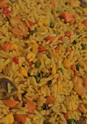 Foto de Arroz de Legumes com Camarões