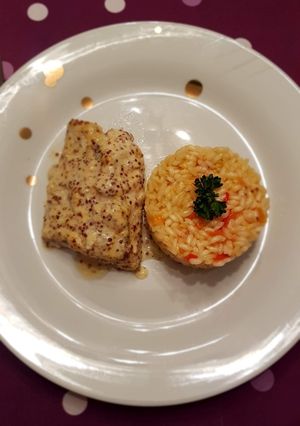 Une photo de Dos de lieu sauce moutarde à l'ancienne