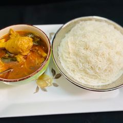 Paya soup/Mutton leg soup with idiyappam/ healthy breakfast for kids A picture of Paya soup/Mutton leg soup with idiyappam/ healthy breakfast for kids.