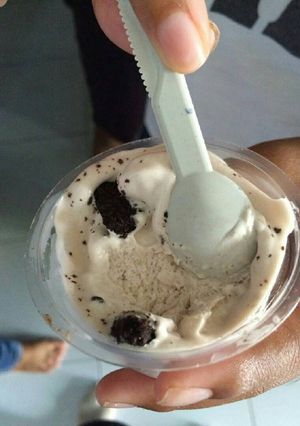 Foto resep Es krim homemade rasa Milo oreo sederhana