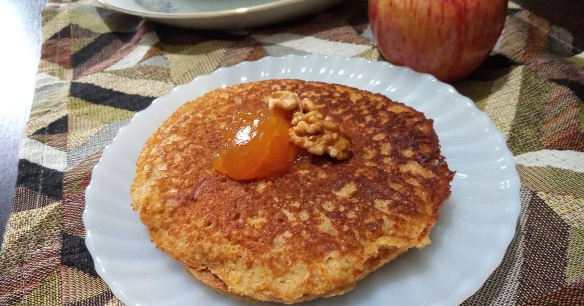 Pancake de avena con manzana, un desayuno saludable Receta de Mirna