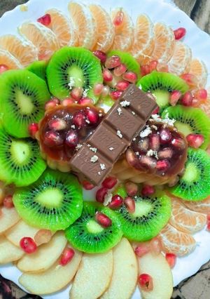 صورة لوصفة صحن فواكه مشكلة🌹