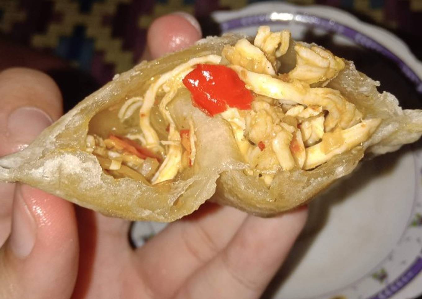 Cireng isi ayam suwir simpel