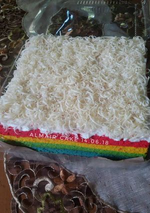 Foto resep Rainbow cake ekonomis,anti gagal