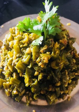 A picture of French beans stir fry.