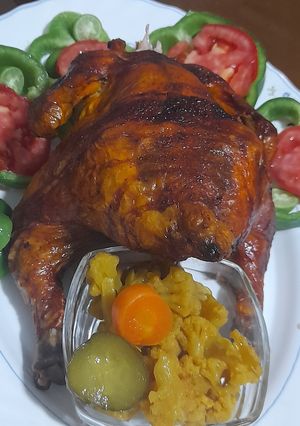 عکسی از دستور مرغ شکم پر