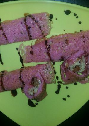 A picture of Stuffed Appam Rolls.