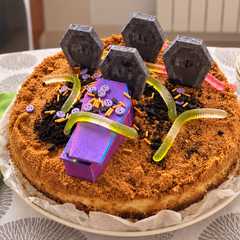 Una foto de Tarta de queso Lotus para Halloween