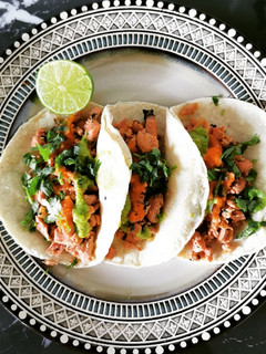 Una foto de Tacos de atún tipo carnitas
