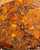 Black bean and lentil chilli