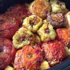 A picture of Stuffed veggies aka gemista.
