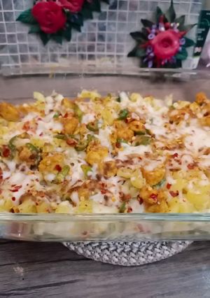 A picture of Creamy Cheese Baked pasta 😋😋.