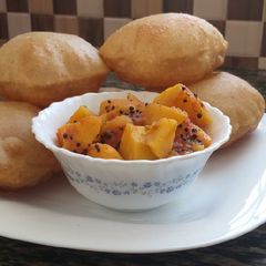A picture of Potato curry with Poori#authors marathon.