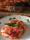 Lasagna jamón, muzarela y champiñones