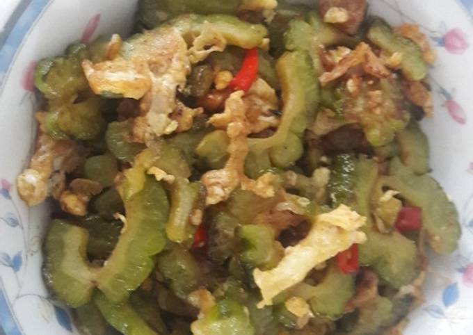 Cara Gampang Membuat Tumis pare plus telur ayam Anti Gagal