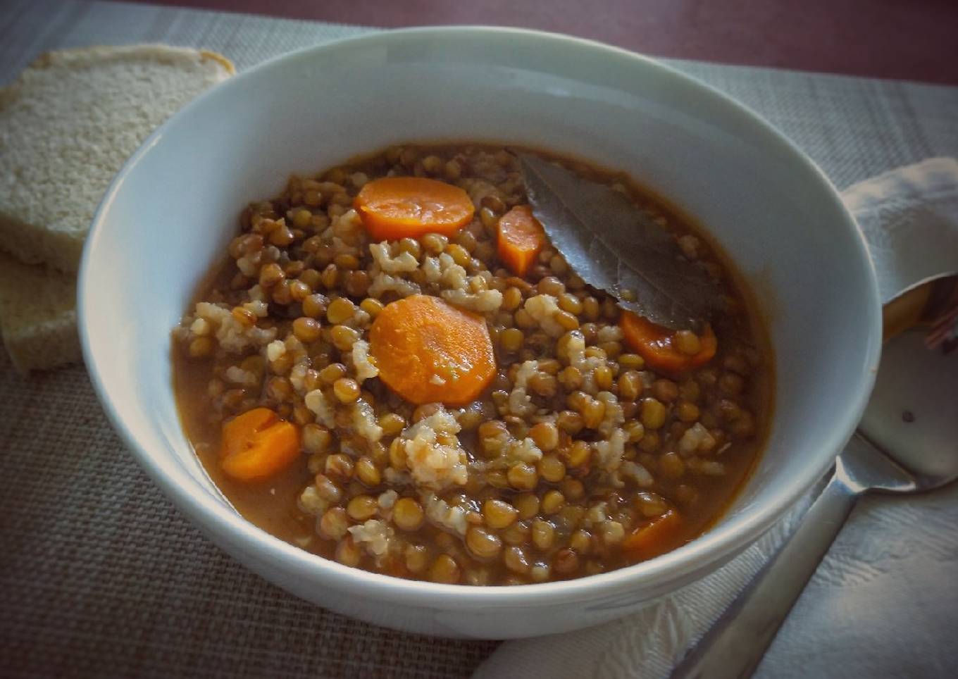 Lentejas con arroz y verduras