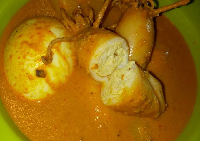 Resep: Kalio cumi isi tahu+telor Yang Mudah