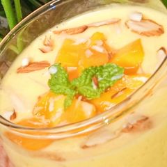 A picture of Creamy Mango Lassi 🥭😋❤️.
