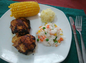 Una foto de Muslos de pollo mostaza y miel