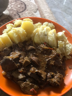 A picture of Sweet potato liver sauce.