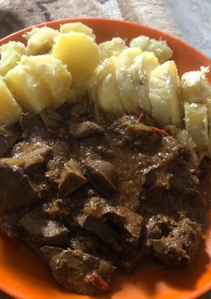 A picture of Sweet potato liver sauce.