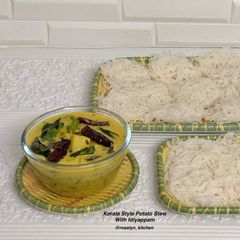 A picture of Kerala Style Potato Stew (Ishtu) with Idiyappam | Traditional Kerala Breakfast.