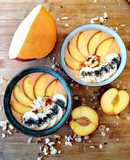 Smoothie bowl de batata doce e pêssego