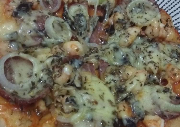 Resep Shirmp Peperoni Pizza anti ribet Anti Gagal