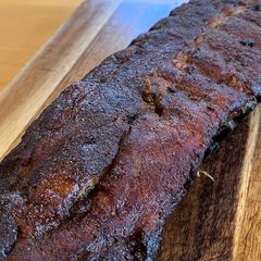 Smoked Pork BBQ Dry Rub Ribs A picture of Smoked Pork BBQ Dry Rub Ribs.