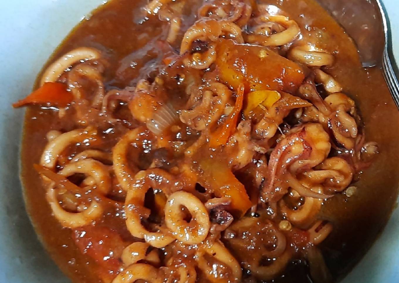 Cumi saus tiram pedas manis